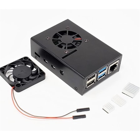Hi-Tec Aluminum Case for Raspberry Pi 4 Model B with Fan, Black HI2611699